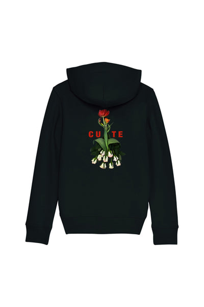 Kids' (Girls') Zip-Up Hoodie with Cute Back Print - Blush Pink