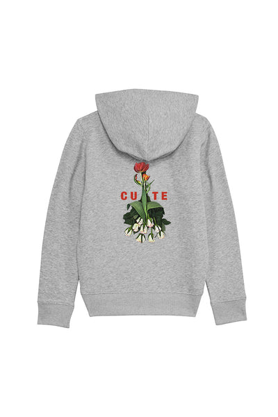 Kids' (Girls') Zip-Up Hoodie with Cute Back Print - Blush Pink