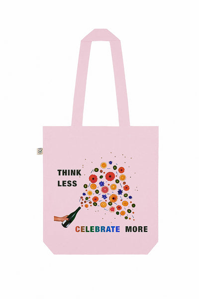 Organic Cotton Tote Bag with Celebrate More Print