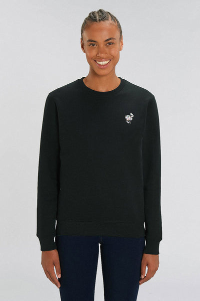 Black Organic Cotton Sweatshirt, Heavyweight, from organic cotton blend, Unisex, for Women & for Men