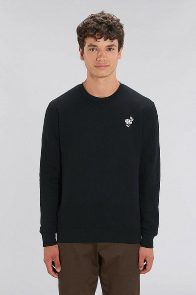 Black Organic Cotton Sweatshirt, Heavyweight, from organic cotton blend, Unisex, for Women & for Men