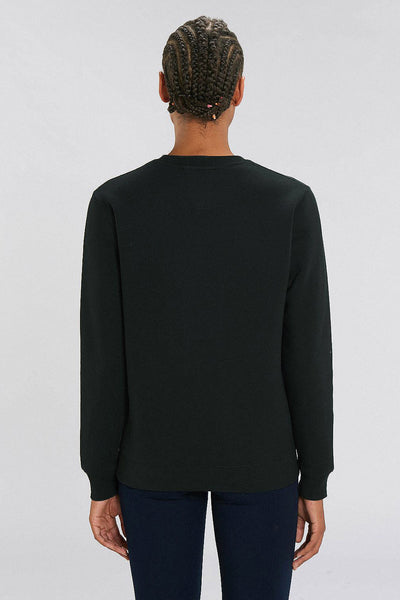 Black Organic Cotton Sweatshirt, Heavyweight, from organic cotton blend, Unisex, for Women & for Men