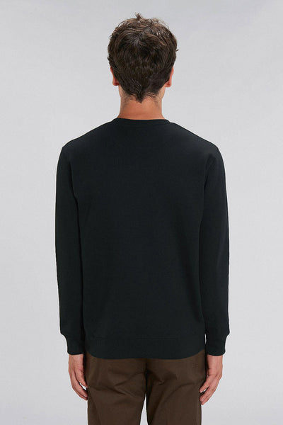 Black Organic Cotton Sweatshirt, Heavyweight, from organic cotton blend, Unisex, for Women & for Men