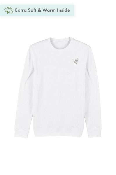White Organic Cotton Sweatshirt, Heavyweight, from organic cotton blend, Unisex, for Women & for Men