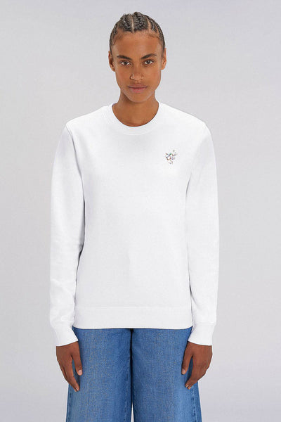 White Organic Cotton Sweatshirt, Heavyweight, from organic cotton blend, Unisex, for Women & for Men