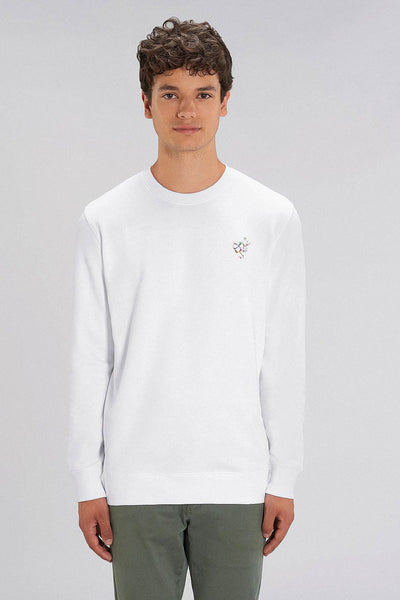 White Organic Cotton Sweatshirt, Heavyweight, from organic cotton blend, Unisex, for Women & for Men
