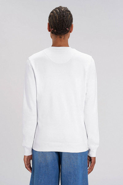 White Orange Bicycle Sweatshirt, Heavyweight, from organic cotton blend, Unisex, for Women & for Men