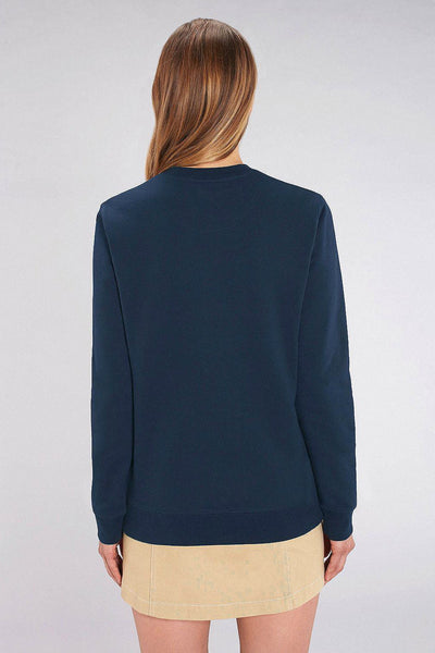 Navy Orange Bicycle Sweatshirt, Heavyweight, from organic cotton blend, Unisex, for Women & for Men