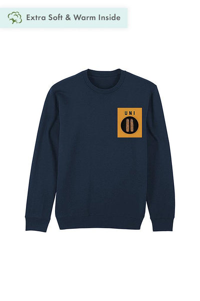 Navy Unicorn Printed Sweatshirt, Heavyweight, from organic cotton blend