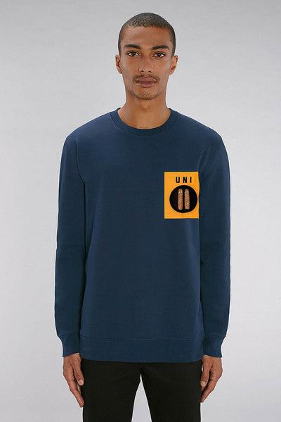 Navy Unicorn Printed Sweatshirt, Heavyweight, from organic cotton blend