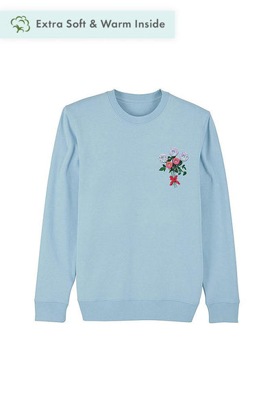 Light blue Donut Flowers Printed Sweatshirt, Heavyweight, from organic cotton blend
