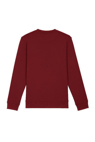 Burgundy Embroidered BHappy Logo Sweatshirt, Heavyweight, from organic cotton blend, Unisex, for Women & for Men