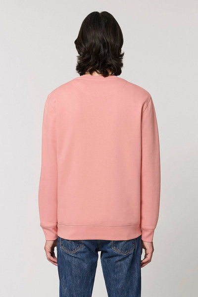 Pink Embroidered BHappy Logo Sweatshirt, Heavyweight, from organic cotton blend, Unisex, for Women & for Men