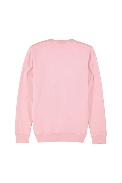 Cotton Pink Two Hands Printed Sweatshirt, Heavyweight, from organic cotton blend, Unisex, for Women & for Men