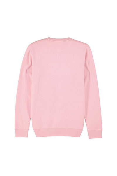 Cotton Pink Two Hands Printed Sweatshirt, Heavyweight, from organic cotton blend, Unisex, for Women & for Men
