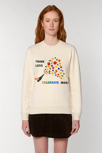 Beige Celebrate Graphic Sweatshirt, Heavyweight, from organic cotton blend, Unisex, for Women & for Men