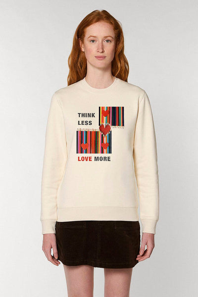 Beige Love More Graphic Sweatshirt, Heavyweight, from organic cotton blend