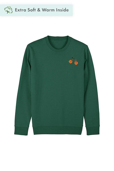 Green Orange Bicycle Sweatshirt, Heavyweight, from organic cotton blend, Unisex, for Women & for Men