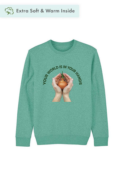 Mint green Your World Graphic Sweatshirt, Heavyweight, from organic cotton blend, Unisex, for Women & for Men