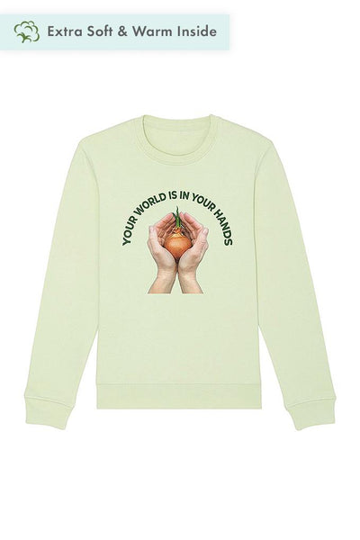 Light green Your World Graphic Sweatshirt, Heavyweight, from organic cotton blend, Unisex, for Women & for Men