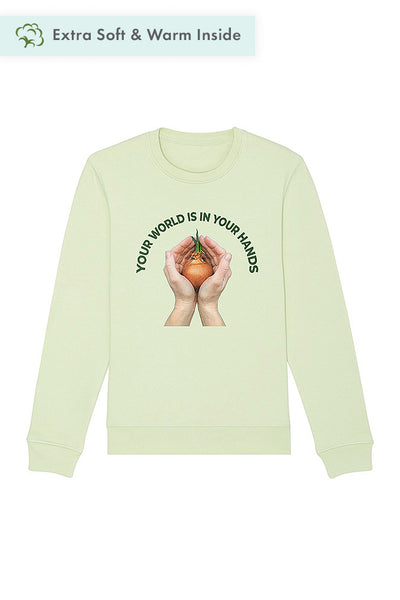 Light green Your World Graphic Sweatshirt, Heavyweight, from organic cotton blend, Unisex, for Women & for Men