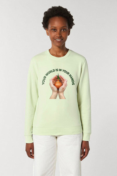 Light green Your World Graphic Sweatshirt, Heavyweight, from organic cotton blend, Unisex, for Women & for Men