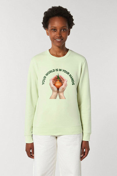 Light green Your World Graphic Sweatshirt, Heavyweight, from organic cotton blend, Unisex, for Women & for Men