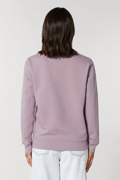 Lilac purple Embroidered BHappy Logo Sweatshirt, Heavyweight, from organic cotton blend, Unisex, for Women & for Men