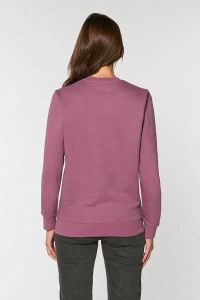 Purple Embroidered BHappy Logo Sweatshirt, Heavyweight, from organic cotton blend, Unisex, for Women & for Men