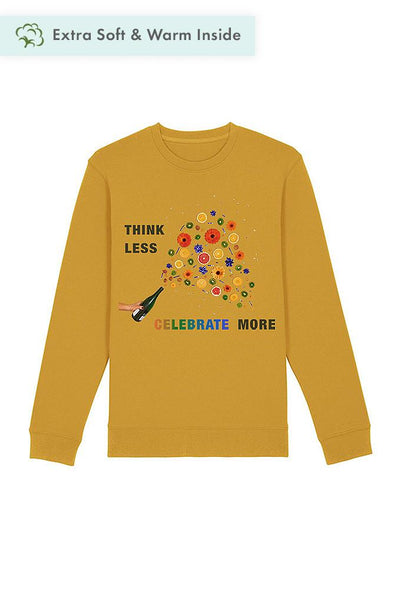Yellow Celebrate Graphic Sweatshirt, Heavyweight, from organic cotton blend, Unisex, for Women & for Men