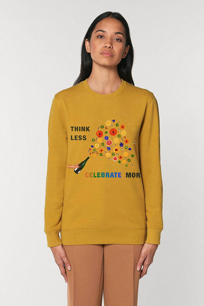 Yellow Celebrate Graphic Sweatshirt, Heavyweight, from organic cotton blend, Unisex, for Women & for Men