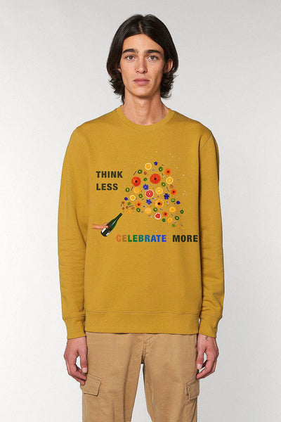 Yellow Celebrate Graphic Sweatshirt, Heavyweight, from organic cotton blend, Unisex, for Women & for Men