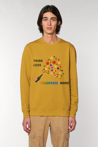 Yellow Celebrate Graphic Sweatshirt, Heavyweight, from organic cotton blend, Unisex, for Women & for Men