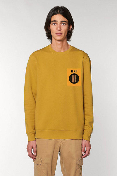 Yellow Unicorn Printed Sweatshirt, Heavyweight, from organic cotton blend