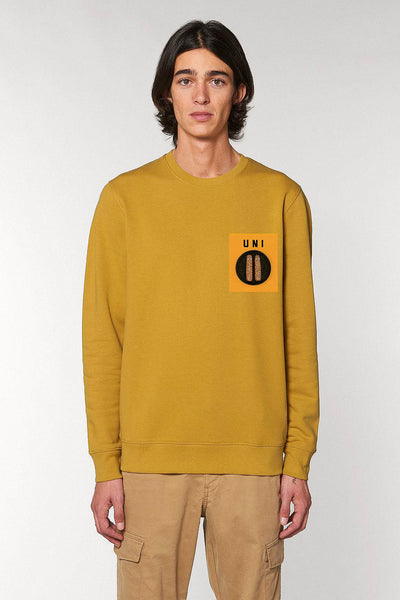 Yellow Unicorn Printed Sweatshirt, Heavyweight, from organic cotton blend