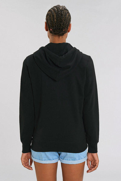 Black Cool Graphic Zip Up Hoodie, Medium-weight, from organic cotton blend, Unisex, for Women & for Men