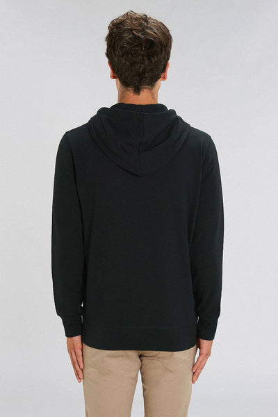 Black Cool Graphic Zip Up Hoodie, Medium-weight, from organic cotton blend, Unisex, for Women & for Men