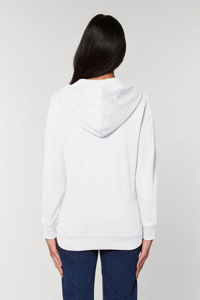 White Orange Bicycle Zip Up Hoodie, Medium-weight, from organic cotton blend, Unisex, for Women & for Men