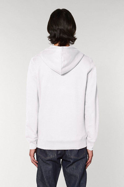 White Orange Bicycle Zip Up Hoodie, Medium-weight, from organic cotton blend, Unisex, for Women & for Men