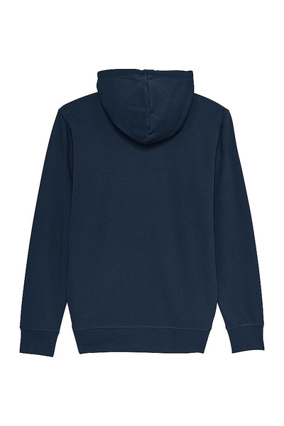 Navy Orange Bicycle Zip Up Hoodie, Medium-weight, from organic cotton blend, Unisex, for Women & for Men