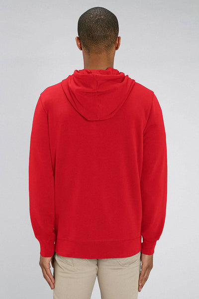 Red Cool Graphic Zip Up Hoodie, Medium-weight, from organic cotton blend, Unisex, for Women & for Men