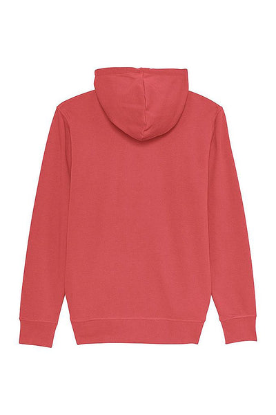 Red Embroidered Logo Zip Up Hoodie, Medium-weight, from organic cotton blend, Unisex, for Women & for Men