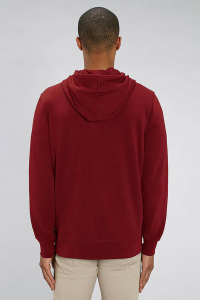 Burgundy Unicorn Graphic Zip Up Hoodie, Medium-weight, from organic cotton blend