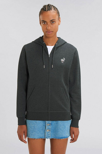 Dark grey Organic Cotton Zip Up Hoodie, Medium-weight, from organic cotton blend, Unisex, for Women & for Men