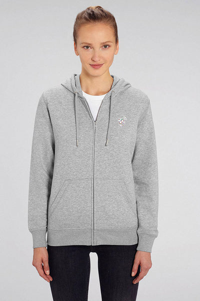 Grey Organic Cotton Zip Up Hoodie, Medium-weight, from organic cotton blend, Unisex, for Women & for Men