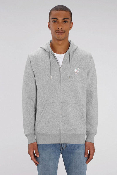 Grey Organic Cotton Zip Up Hoodie, Medium-weight, from organic cotton blend, Unisex, for Women & for Men