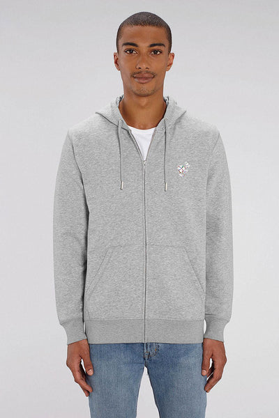 Grey Organic Cotton Zip Up Hoodie, Medium-weight, from organic cotton blend, Unisex, for Women & for Men