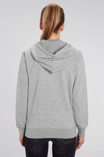 Grey Donut Flowers Zip Up Hoodie, Medium-weight, from organic cotton blend