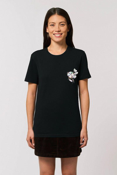 Black Organic Cotton Graphic T-Shirt, 100% organic cotton, Unisex, for Women & for Men