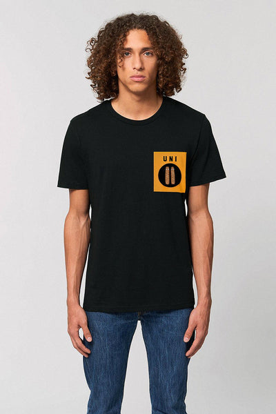 Black Men Unicorn Crew Neck T-Shirt, 100% organic cotton